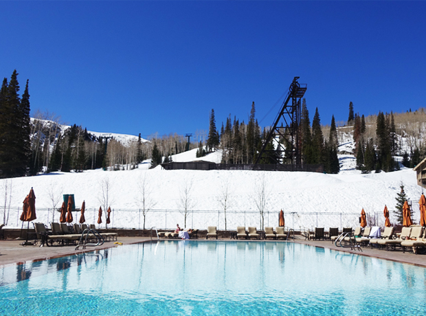 Montage Deer Valley Because every ski run should have a pool at the base...unfortunately it was too warm on this day to capture the beautiful steam that usually rises from the water's surface. 