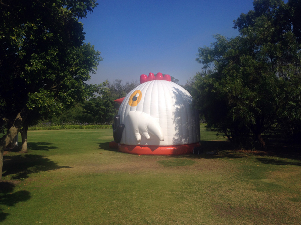 Spier Why did the giant inflatable chicken cross the road?