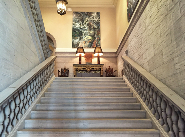 Glenmere Mansion This grand staircase to the second floor guest rooms is one of the many wow moments throughout the property. 