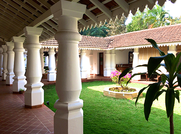 Siolim House Siolim House’s garden courtyard, where breakfast is served.
