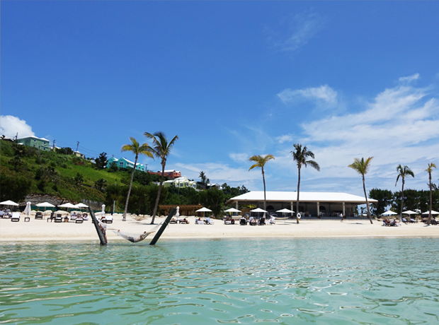 Hamilton Princess & Beach Club A view of the beach club from the water. 