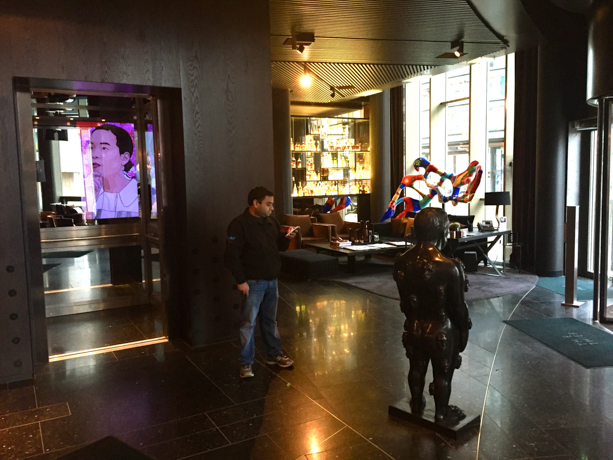 The Thief Sculptures in the lobby by the hotel lifts.
