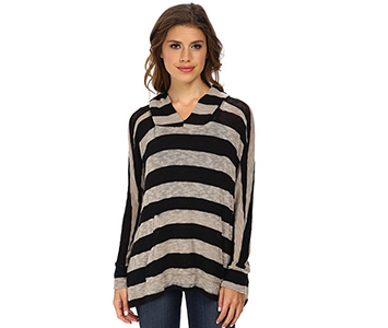 LNA stripe cape hoodie