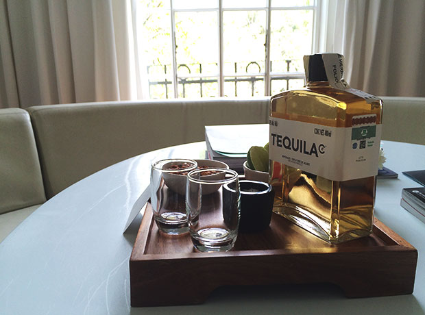 Condesa DF Hotel Condesa has its own delicious reposado tequila. We took it to Bubu's and drank the lot!
