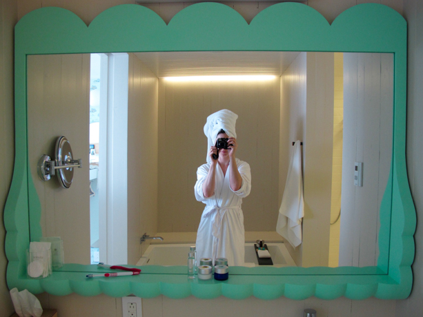 Fogo Island Inn The bath is lovely with salts and bubble bath provided.  Trying to figure out how to file this mirror under “stealable stuff.”
