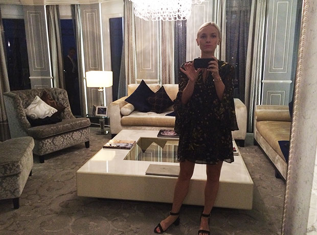 Baglioni Hotel Regina Sneaking one last selfie in the swank Roman Penthouse (which has it's own gym, natch). 