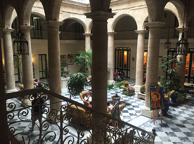 Hotel Florida The main atrium. Pretty epic, especially after a 10 hour flight and a couple dozen sleeping pills. This courtyard leads out to the piano bar ‘Maragato’ and the restaurant ‘Floridana.’