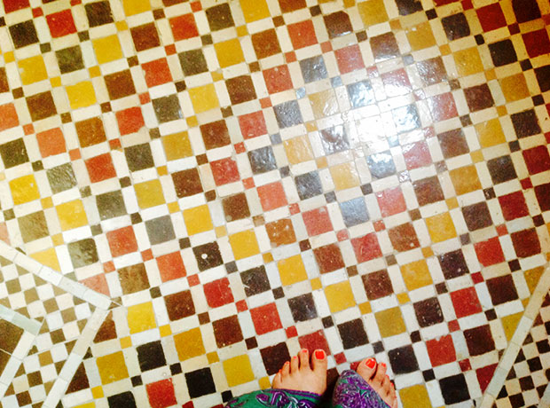 The Royal Mansour Vibrant floor tiles. 