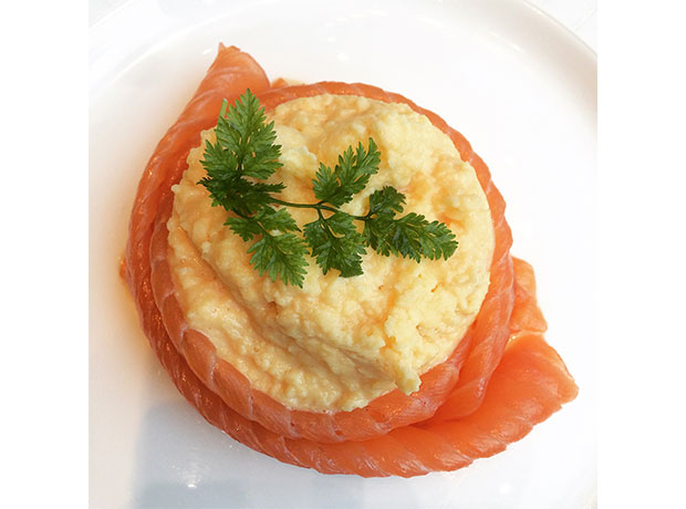 The Connaught Classic breakfast was a must - scrambled eggs and smoked salmon.