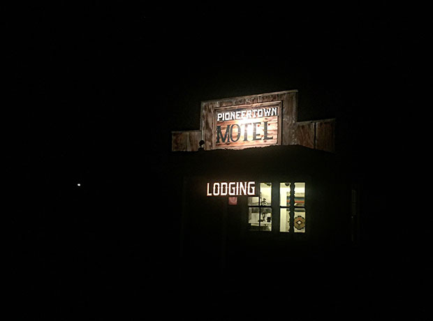 Pioneertown Motel Snapped this on our way back from Pappy and Harriets. It was a glorious pitch black night with strikingly bright stars above. Though they are nowhere to be found in this photo, they were incredible, I promise. 