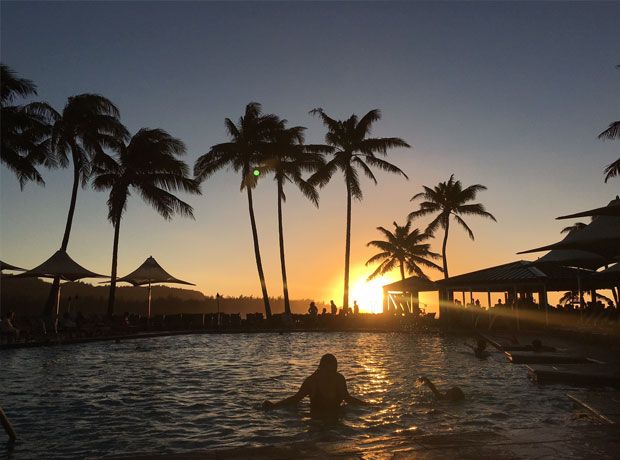 Turtle Bay Resort Epic poolside sunsets are a daily ritual. 