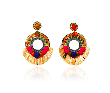 Ranjana Khan - Fringed Floral Drop Earrings