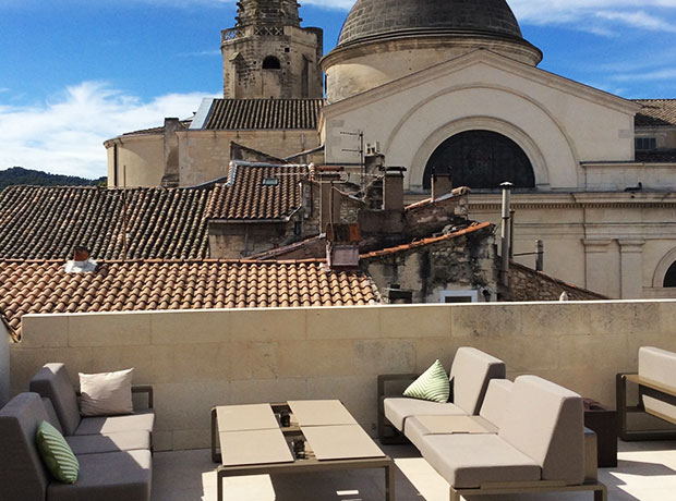 Hotel De Tourrel View of St Rémy de Provence from the terrace.
