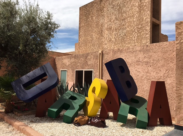 HOTEL DAR SABRA The sculpture at the entrance to the hotel. 