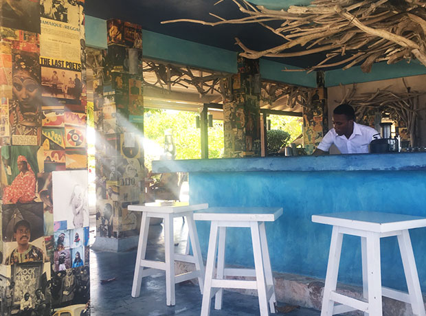 Goldeneye Beach Huts Our perching spot for a Wray & Nephew rum and Ting before dinner!