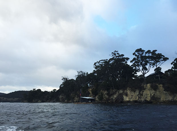 Satellite Island On approach to the jetty as we circle the island, which is 1km in length. Here you can see two of the houses on the island - one on the water (Boat House) with two bedrooms and the other (Summer House) higher up, with three bedrooms. 