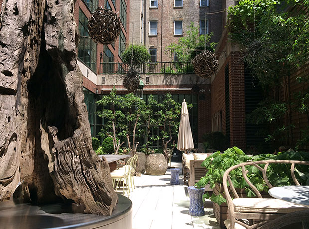 Crosby Street Hotel The sculpture garden: a bit of nature in the heart of Soho.