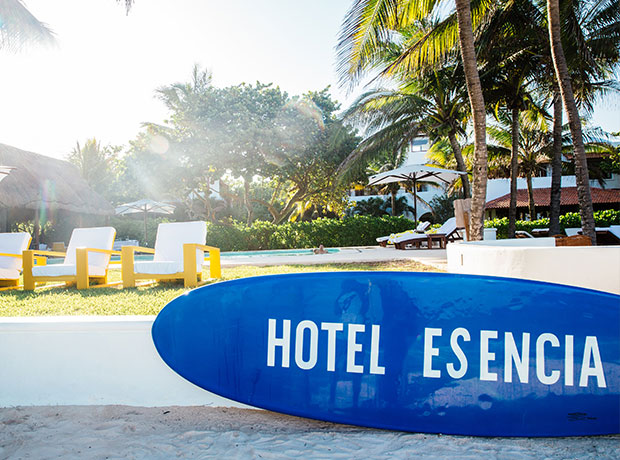 Hotel Esencia Surfboard made custom for the hotel. Esencia has the most Amazing details.