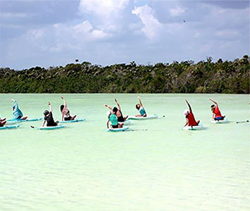 Easily one of the most magical yoga classes offered in Tulum. Yoga newbies might want to start on the mat (Nômade offers daily rooftop classes) but those looking for a challenge will definitely find it practicing asanas on a lagoon.