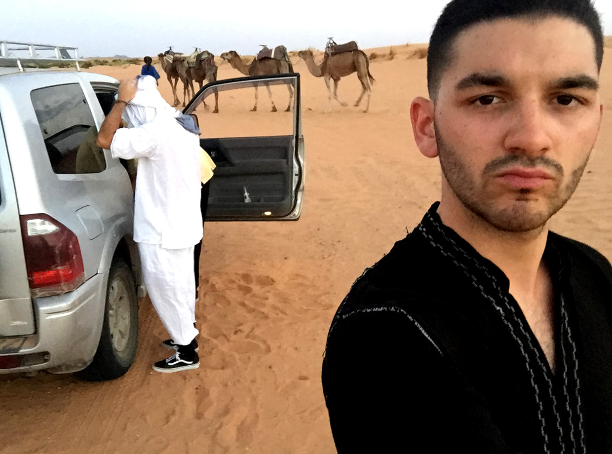 Kam Kam Dunes Started to go to the camp by 4x4 and broke my iPhone...then camels arrived and I almost forgot what happened to my phone. Morrocan vibes.