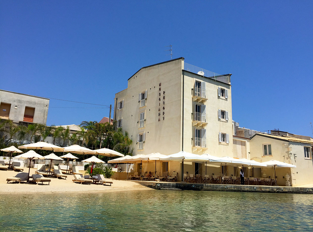 Musciara Siracusa Resort View of the hotel from the sea.