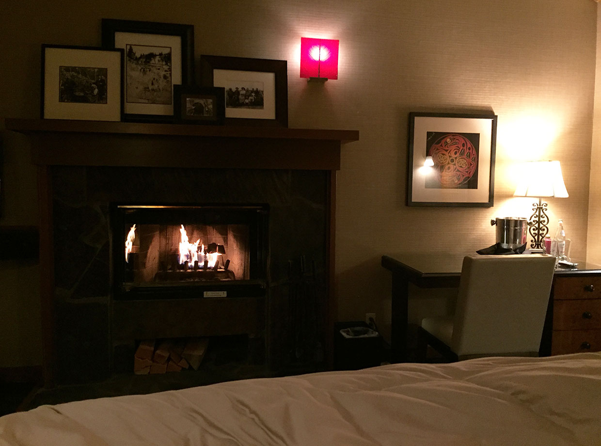 Salish Lodge & Spa The sound of the crackling fire in our room atop the rushing falls is pure bliss!