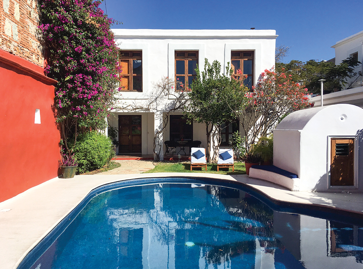 Casa Oaxaca Our suite, Room 6, is the whole two-story colonial casita pictured here. It’s incredibly private and spacious, and has great views of the pool and courtyard. 