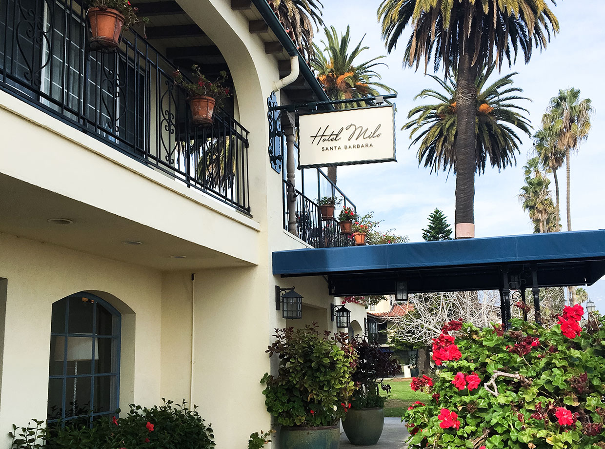 Hotel Milo Santa Barbara The front of the Hotel Milo, which faces the ocean and was named after Milo Potter, the city’s OG hotelier.