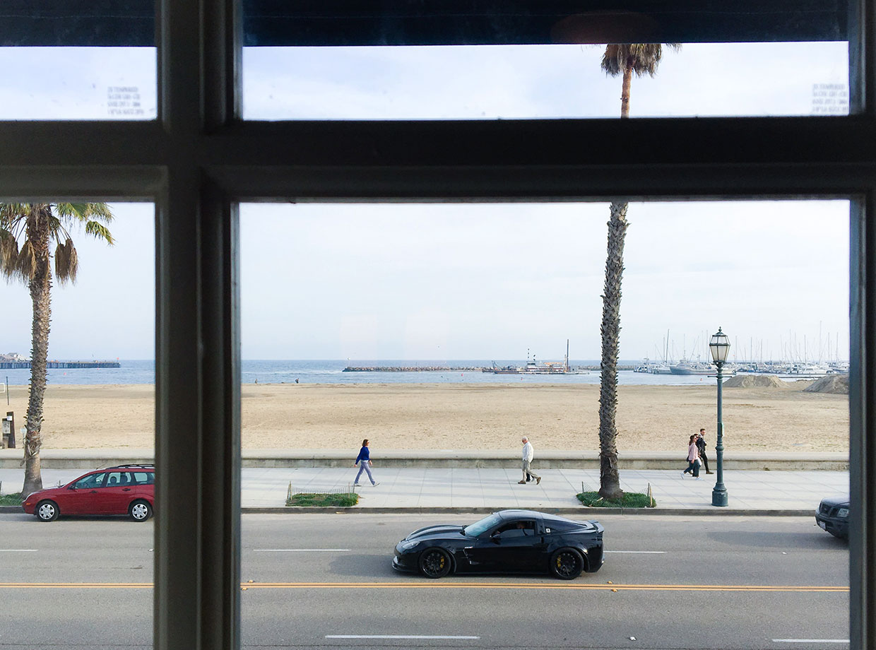 Hotel Milo Santa Barbara The view from our room — though try to picture it on a sunny, summery day.