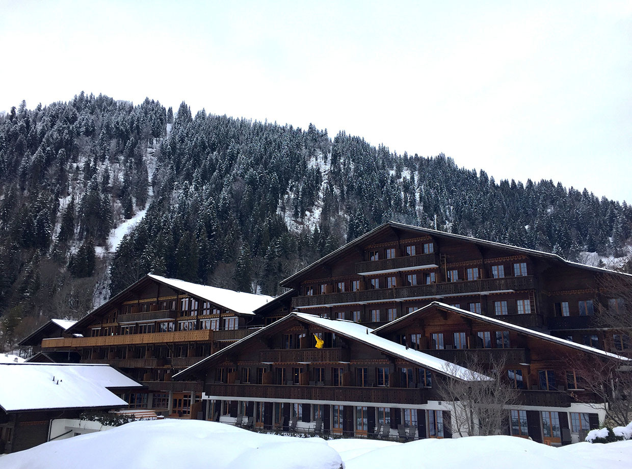 Huus Gstaad Find the yellow puffer jacket: that’s our room #209! 