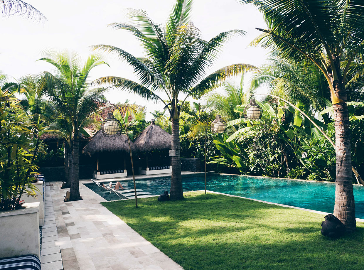 Hotel Komune Bali The popular 25 meter lap pool with amazing water chairs.