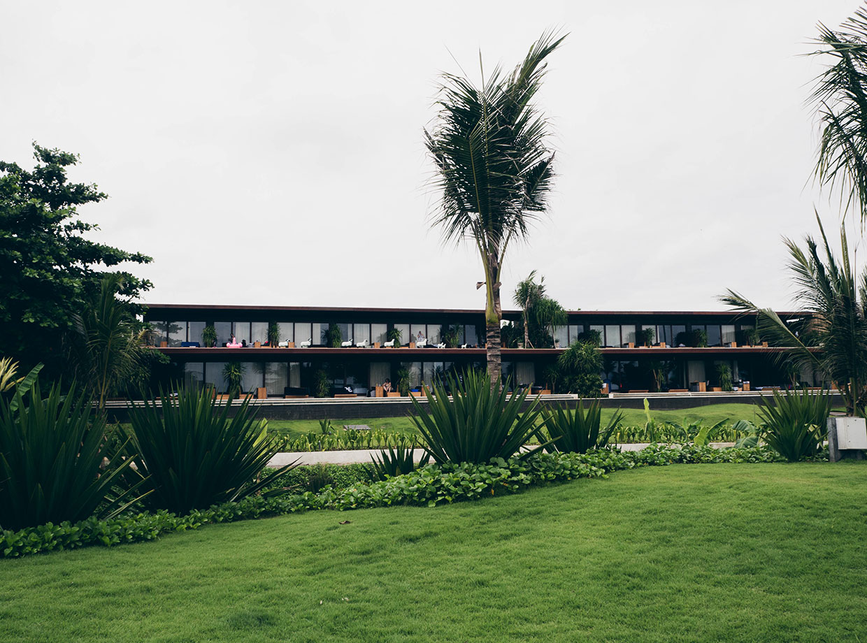 Hotel Komune Bali The ocean facing hotel rooms.