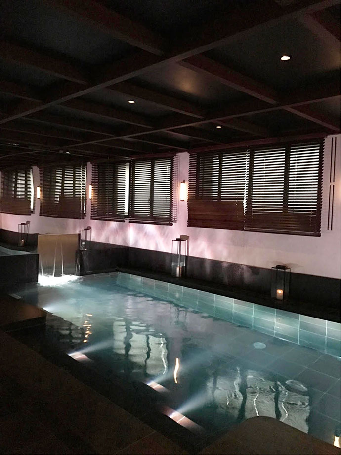 Le Roch Most relaxing pool, next to the fitness center and spa.