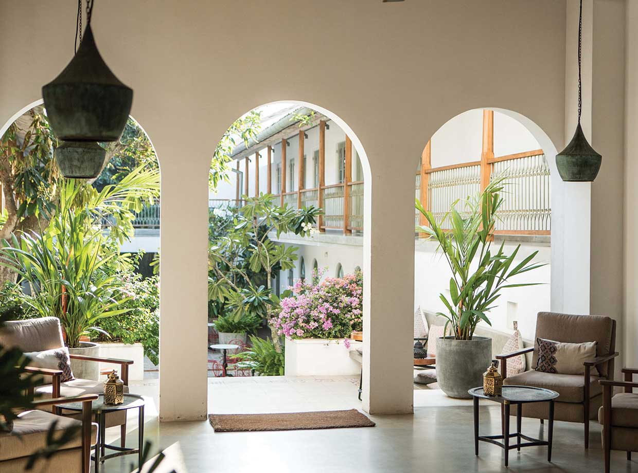 Fort Bazaar The foyer overlooking the central courtyard where you can take afternoon tea.  