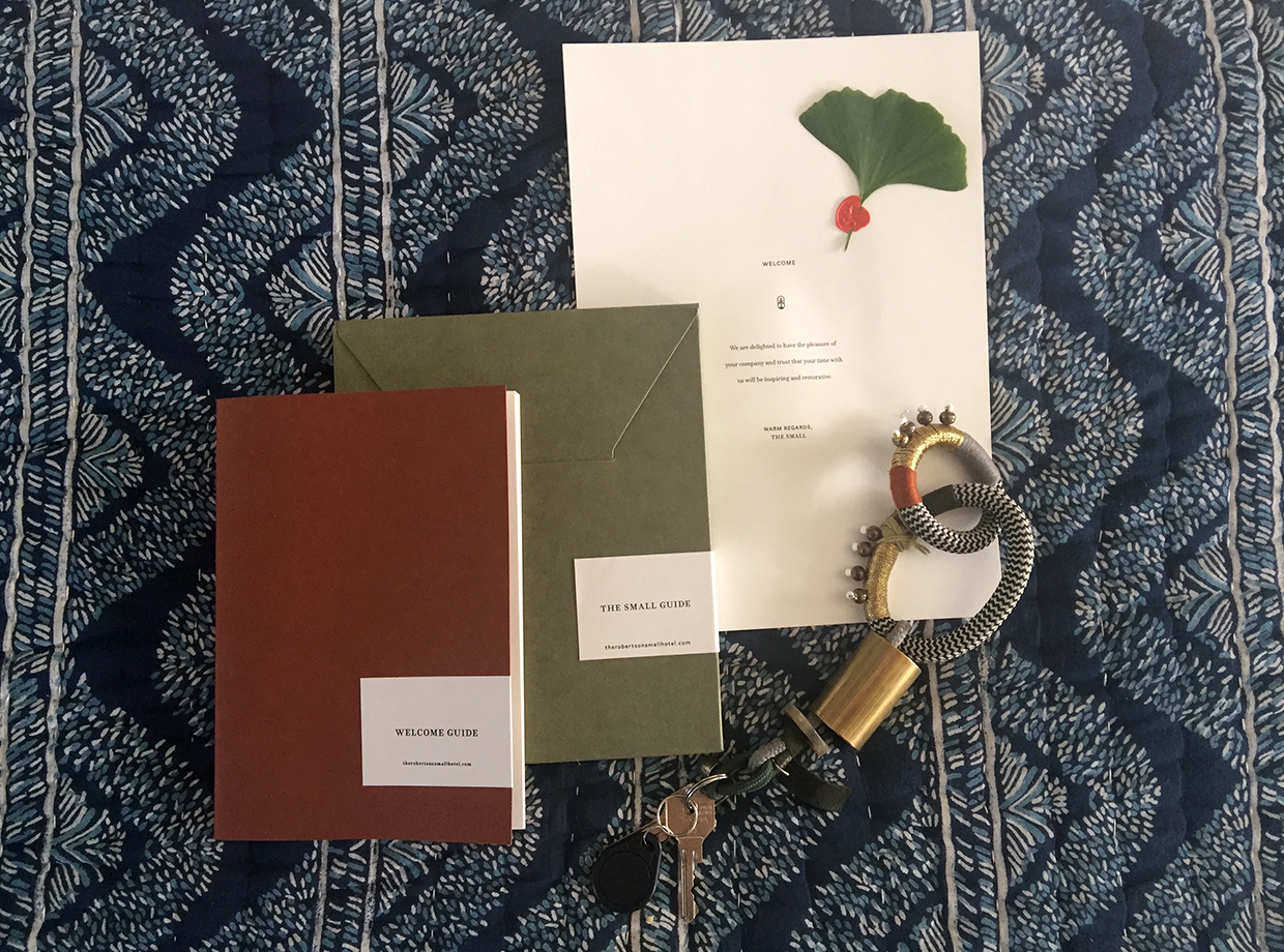 The Robertson Small Hotel The welcome / small guide books are both very informative and well designed. The keychain is by local South African jewelry designer Pichulik.  