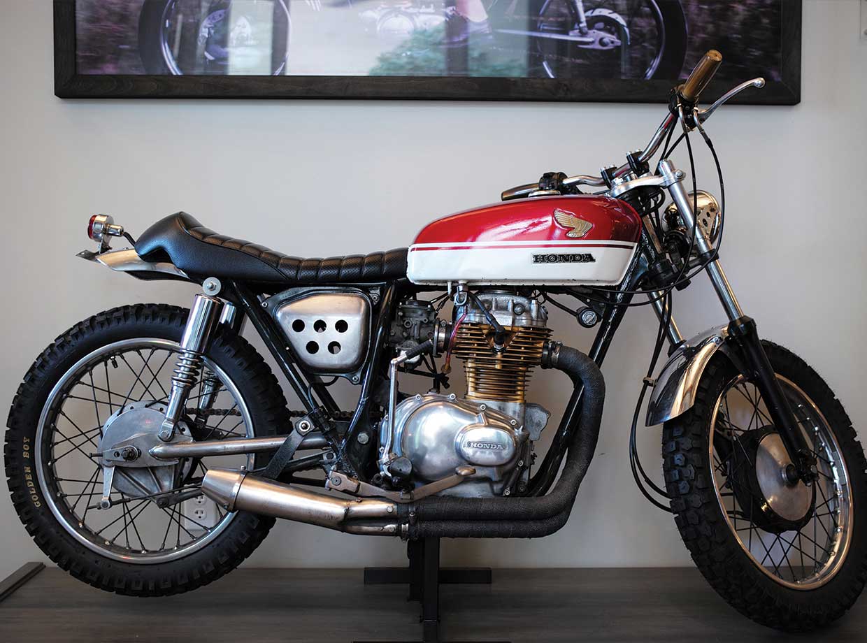The Restoration Or get a customized vintage motorcycle, also available at The Restoration. 