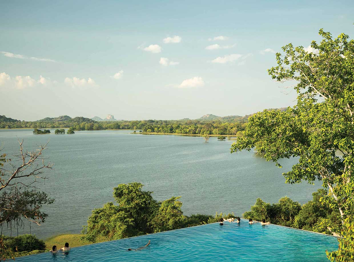 Heritance Kandalama Pool number 1 (of 3) – the infinity pool that looks out towards Sigiriya Rock. 