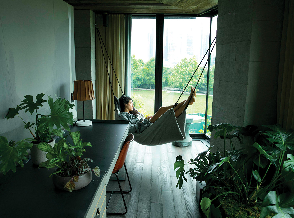 1 Hotel Brooklyn Bridge Upgraded! – to a corner suite with a hammock.