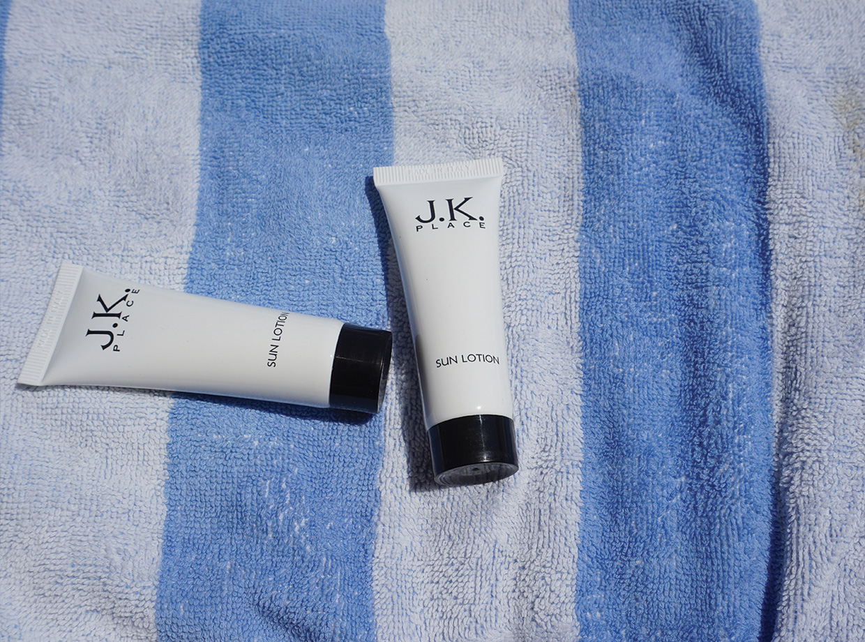 J.K. Place Capri Little tiny sunscreens...brilliant! All other hotels, take note.