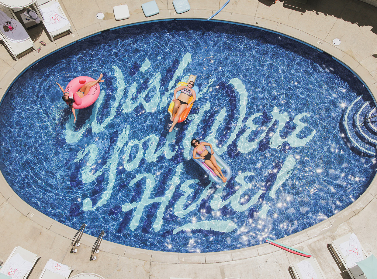 Surfjack Hotel & Swim Club We couldn’t have said it better ourselves.  The Wish You Were Here was hand painted by local lettering artist Matthew Tapia.