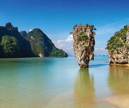 Long-tail boat around Phang Nga Bay