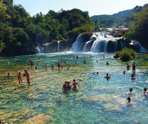 When you get to Sibenik, the road to Krka National park is not too long, get a bus or rent a car and go see some of the most perfect waterfalls (that you can swim in!) and forest lakes and rivers ever. Unreal.