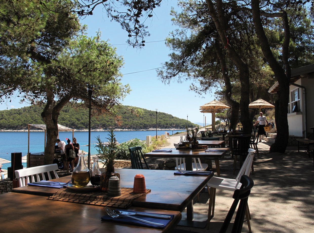 Obonjan BOK is one of the restaurants serving Mediterranean classics under the pines…watch the beachgoers and enjoy the resident DJs. 