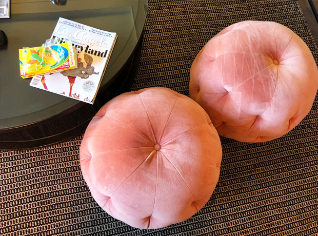 The Hollywood Roosevelt Pink poufs deserve a closeup, always.