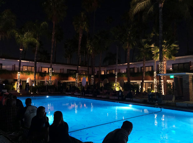 The Hollywood Roosevelt Night moves by the Hockney adorned pool. 