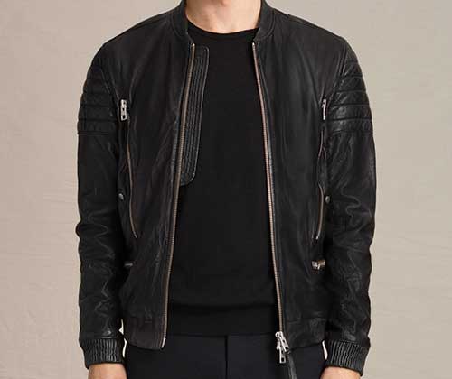 ALLSAINTS Leather Bomber Jacket