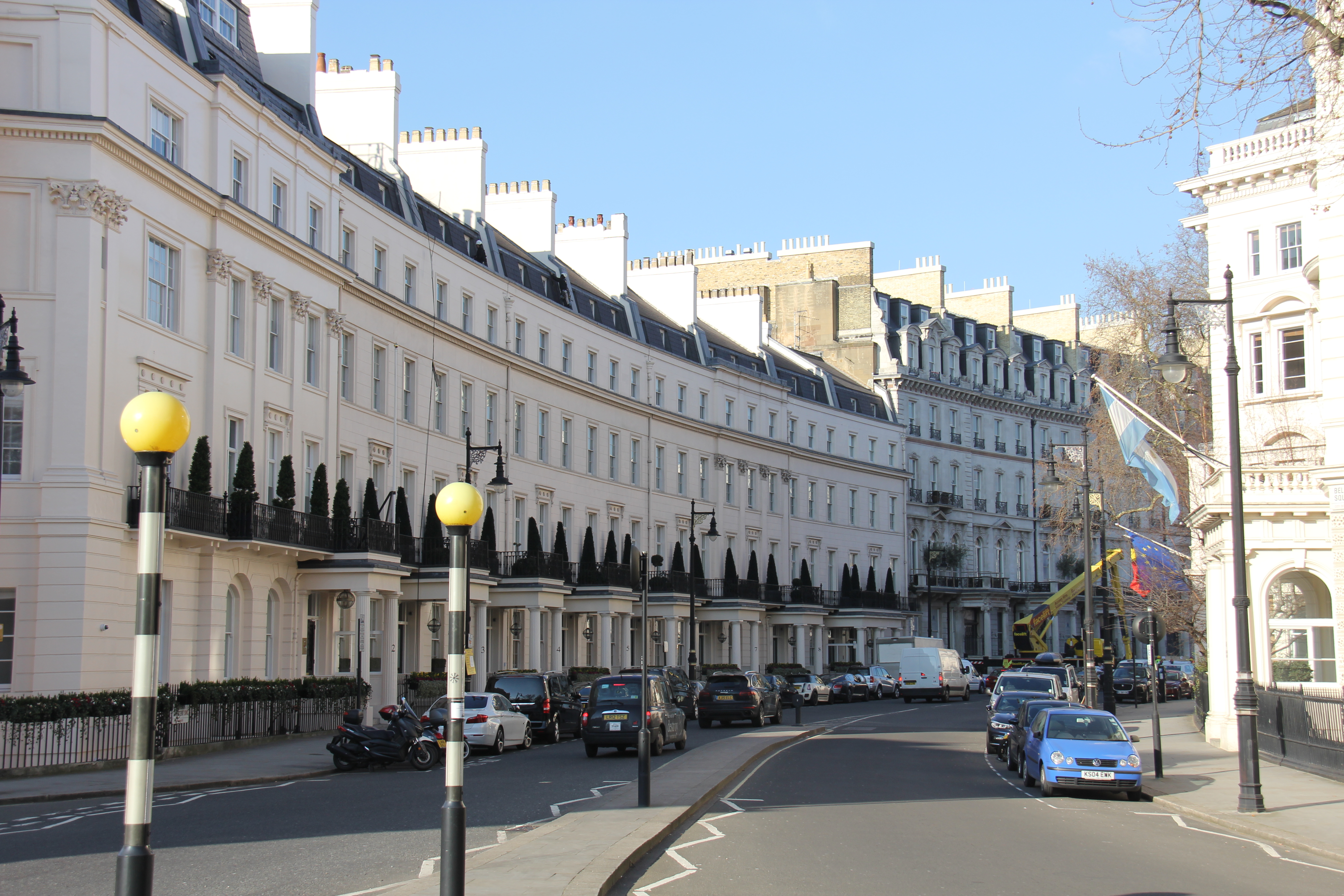 COMO The Halkin Typical buildings in Belgravia. All off-white, all beautiful.