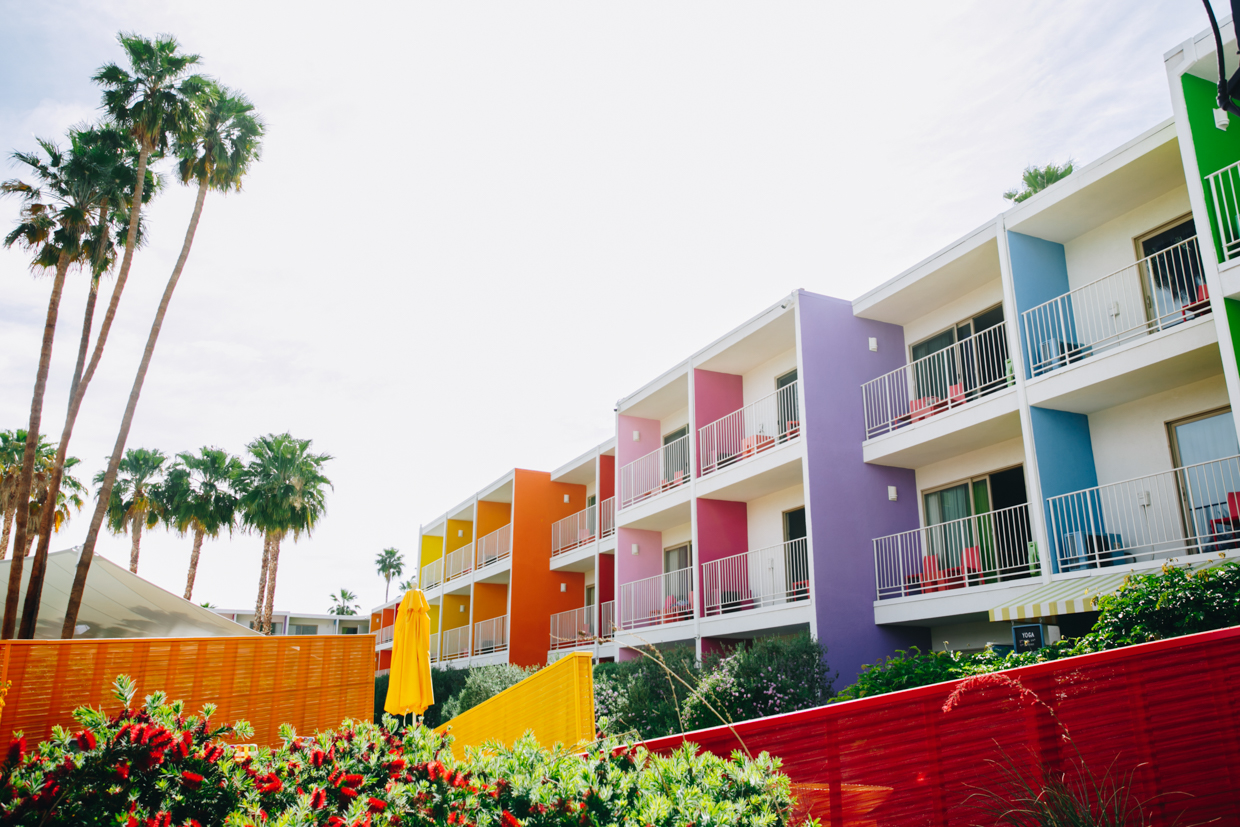 The Saguaro Palm Springs Endless pops of color setting the vibe for an upbeat stay.