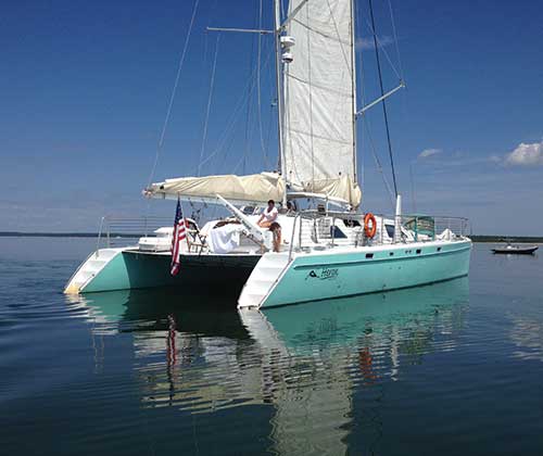Take a day trip on the Heron catamaran