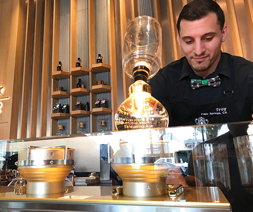 I’m guessing not but here’s your chance with the newly opened Starbucks Reserve in Downtown Palm Springs. They offer an exotic menu of rare coffee experiences including siphon coffee which makes you feel like you’re part of some exclusive lab experiment.  